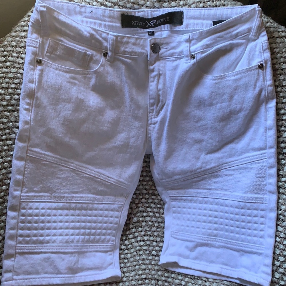 White jean shorts